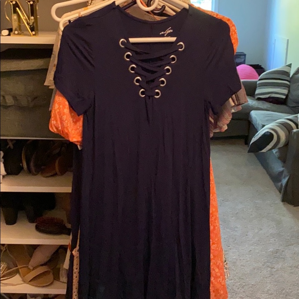 cross in front dress navy